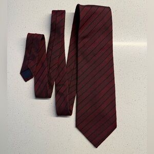 Classic Burgundy and Black Striped Tie